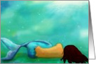 Sleeping Mermaid in the Ocean, Blank Note Card! card