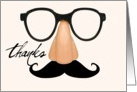 Blank Thanks funny nose and glasses note card!! card