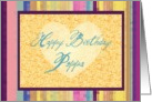 Happy Birthday Poppa with heart on muted stripes! card