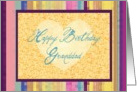 Happy Birthday Granddad with heart on muted stripes! card