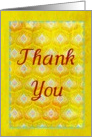 Thank you for your support, on textured golden peacock feathers! card