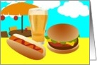 Burgers, Beer and you here! BBQ invitation! card