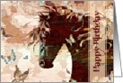 Happy Birthday to the Horse Lover in Your Life, butterfly fantasy. card