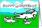 Color Me Collection Happy 4th Birthday from the alligator family! card