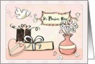 Vintage Valentine’s Day with bonbons, flowers and love! card