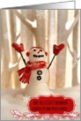 Christmas or holiday season, snowman wishing for joy and peace! card