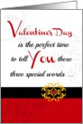 Valentine’s Day ’Three special words!’ for your favorite adult! card