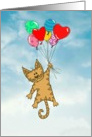 Tabby and balloons send love to that special someone! card