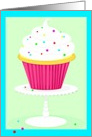 Sweet birthday thoughts cupcake with sprinkles! card