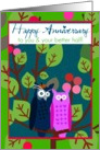 Happy Anniversary, Confused Couple, Owls! card