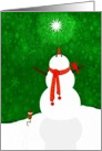 Snowman, mouse, bird, praising, true joy of holiday season! card