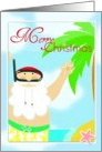 Merry Christmas snorkeling Santa, from the South, wish you were here! card