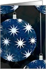 Christmas ornaments, joy of the season, blue with stars! card