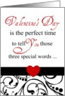 Valentine’s Day adult humor, three special words! card