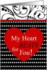 Valentine’s Day, My heart beats for you, polka dots and hearts! card