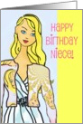 Happy birthday, style all your own, blonde, funky sweater, yellow trim card