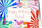 Happy Birthday Nana, fun font and pinwheels! card
