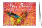 Happy Birthday Daughter, hummingbird with bright jewel colors! card