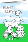 Happy Easter ’Color Me’ card sheep and chicks! card