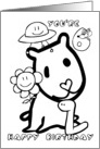 Happy 6th Birthday ’Color Me’ Collection, puppy fun! card