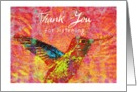 Thank You for listening, hummingbird jewel colors! card