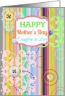 Happy Mother’s Day Daughter-in-Law, bright stripes with button look! card