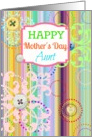 Happy Mother’s Day Aunt, bright stripes with buttons look! card