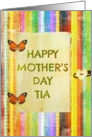 Happy Mother’s Day, Tia (aunt) spanish stripes, butterfly hinges and heart button! card