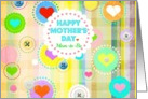 Happy Mother’s Day, Mom-to-Be, plaid pastels, hearts and buttons! card