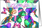 Thank You Tutor, butterflies in flight of jewel colors! card