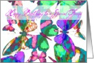 Happy Birthday Special Friend, butterflies in flight of jewel colors! card