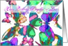 Happy Birthday Daughter-in-Law, butterflies in flight of jewel colors! card