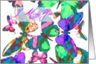 I Miss You and love you, butterflies in flight of jewel colors! card