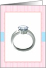 Congratulations on Your Engagement, Ring on Pink Stripe! card