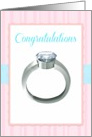 Congratulations on Your Engagement, Ring on Pink Stripe! card