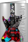 Happy Birthday Cool Electric Guitar with Swirls on Metal! card
