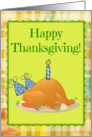 Happy Thanksgiving Turkey on Your Birthday for Birthday Boy! card