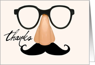 Blank Thanks funny nose and glasses note card!! card