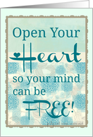 Open Your Mind blank inspirational note card ! card