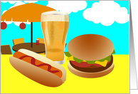 Burgers, Beer and you here! BBQ invitation! card