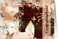 Personal Congratulations to the Horse Lover in Your Life, butterfly fantasy. card