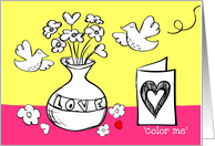 Color Me Collection Happy Valentine’s Day love birds ! card