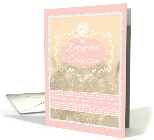 Elegant Brooch bouquet, Engagement Celebration, invitation! card