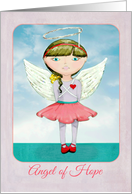 Sweet winged Angel with silvery halo to bring hope! card