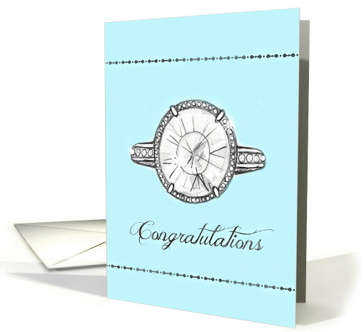 Congratulations doodled engagement ring! card (1191144)