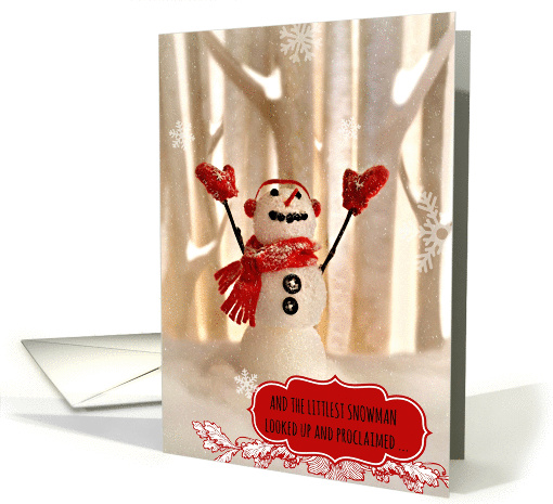 Christmas or holiday season, snowman wishing for joy and peace! card
