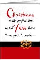 Christmas ’Three special words!’ Collection for your favorite adult! card