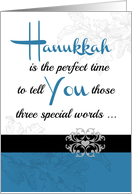 Hanukkah ’Three special words!’ Collection for your favorite adult! card