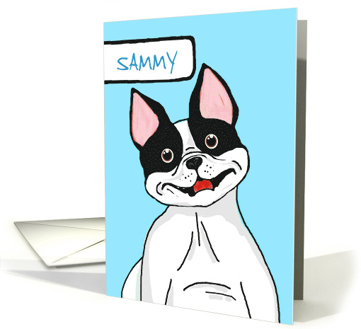 Personalize name dog blank note card for the crazy dog lover! card