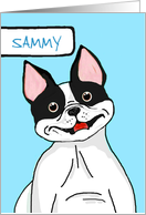 Personalize name dog blank note card for the crazy dog lover! card